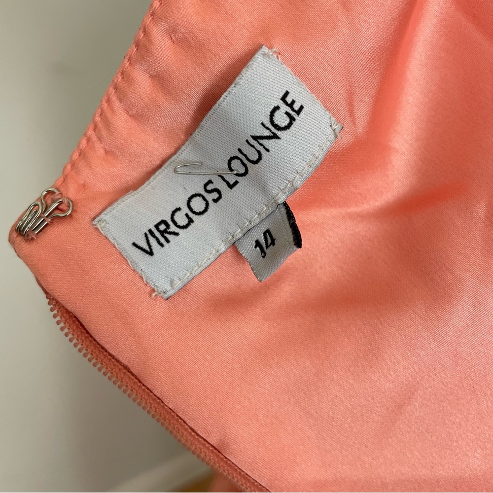 Chic Coral and Gold Evening Dress - Picture 6 of 6